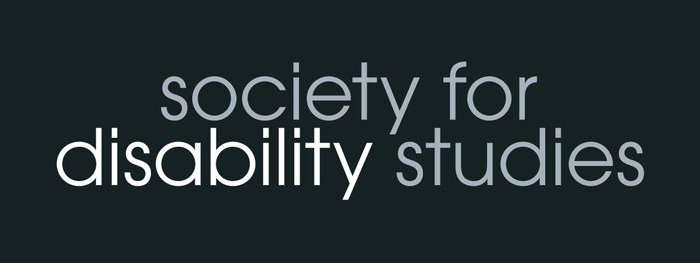 Black background with text in gray: Society for Disability Studies . The word 'Disability' is white.